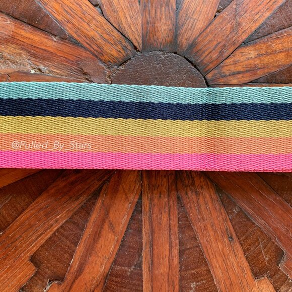 NWOT Retro Rainbow Pastel Striped Detachable Bag Strap (57" Adjustable Length) - Picture 14 of 15